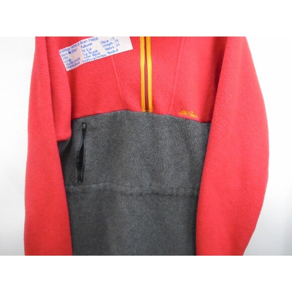 LL Bean Vintage 1991 Fleece Hoodie Mens Size L Pullover 1/2 Zip Made in USA - Picture 5 of 10